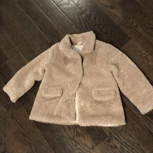 Zara Kids Fuzzy Mauve Pink Coat